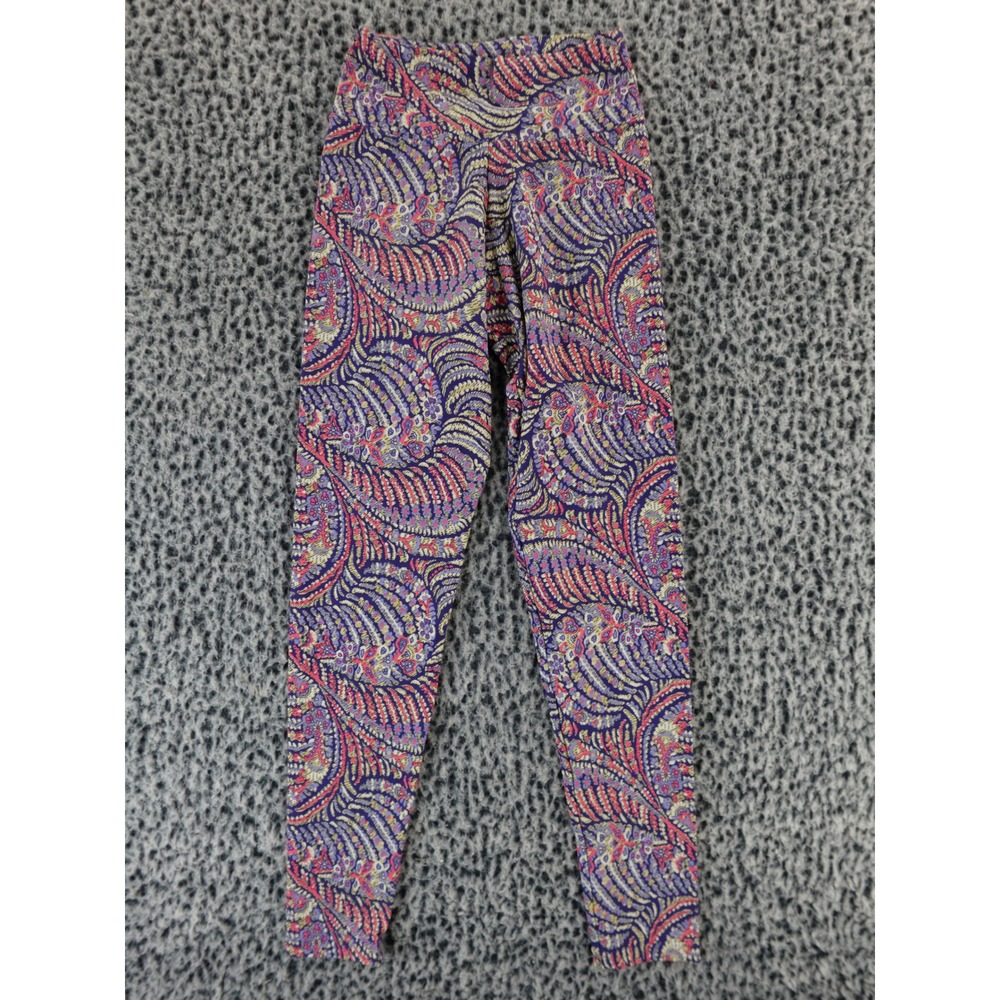Liquido Paisley Print Leggings Purple Pink Yellow Women's PS